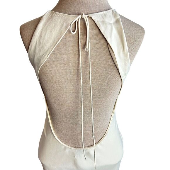 L'Academie Addax Midi Dress In Ivory Size Medium Cutout Open Back Revolve Party - Picture 9 of 13